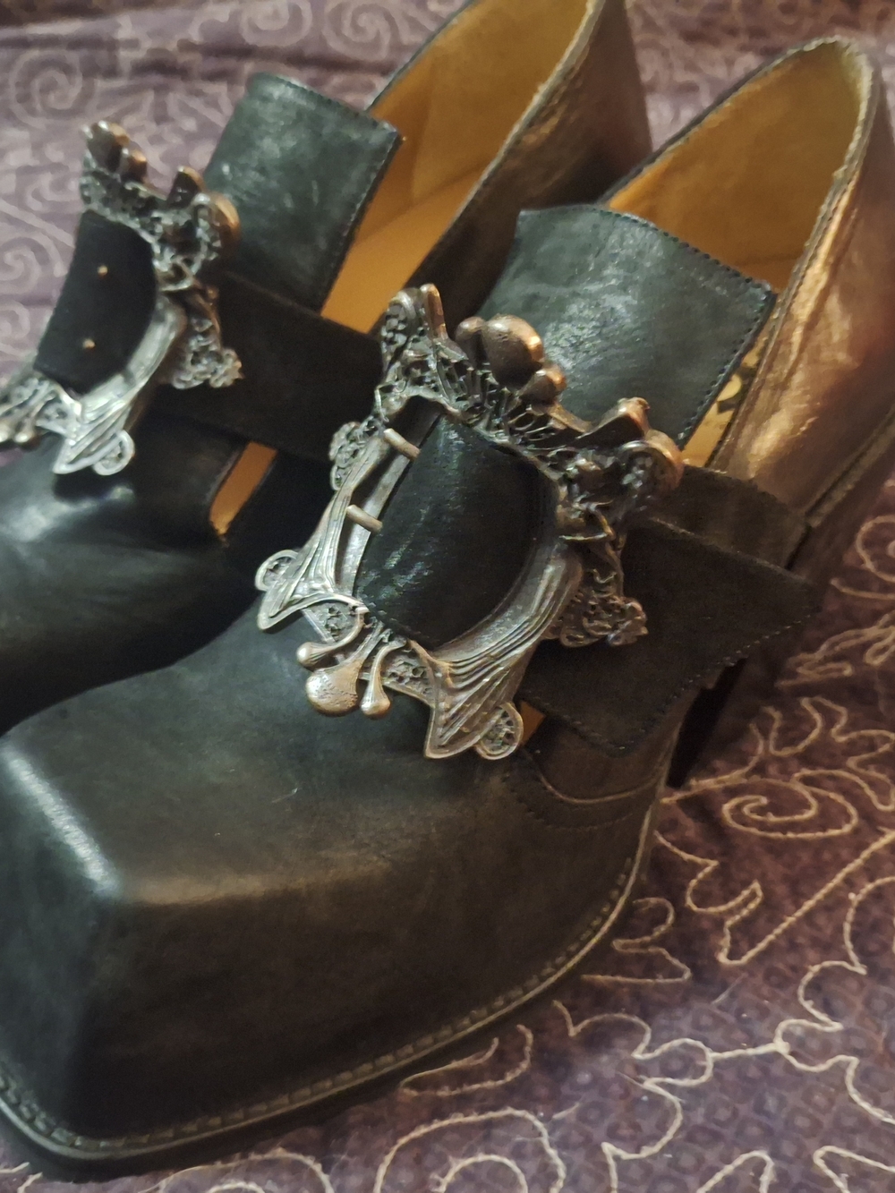 Fluevog Bader Black Buckled Platform Shoe - Picture 3 of 6